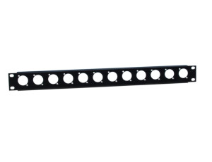 19" rackový panel ve tvaru U - 12 zásuvek 1U